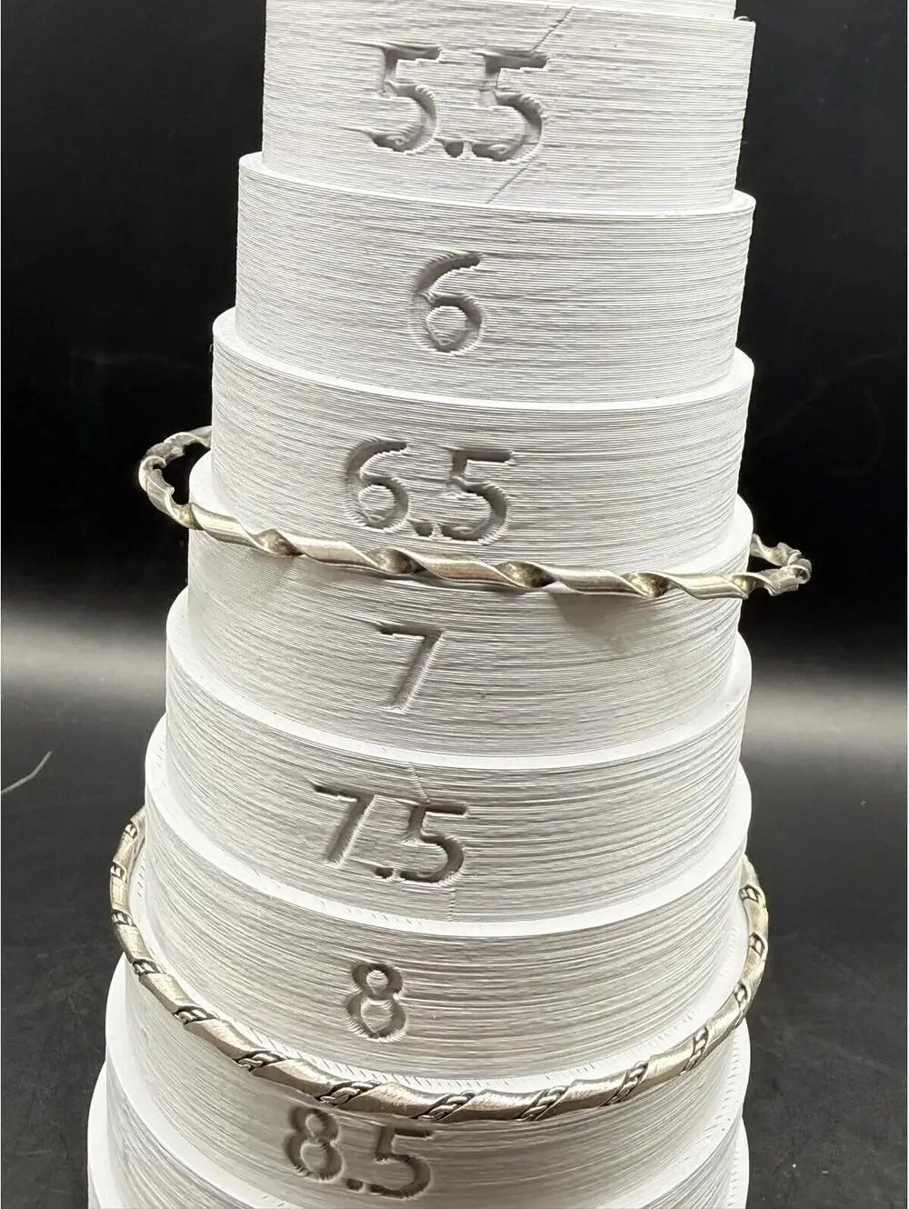 Set of 2 Stacker Sterling Silver 925 Cuff Bracelets - Rope Twist Design